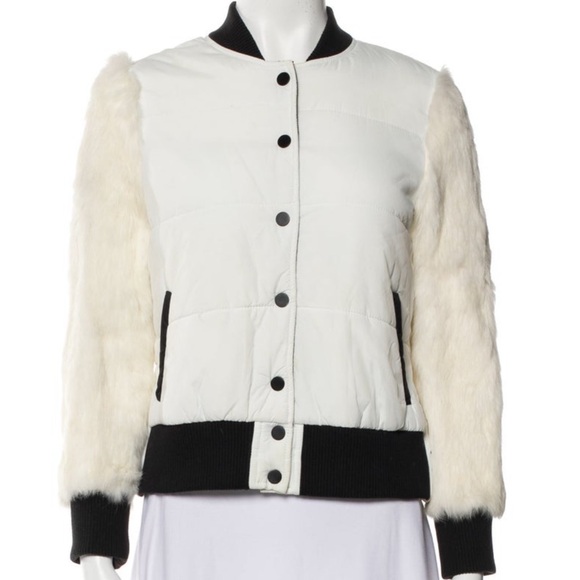 Alexander McQueen Quilted Bomber Jacket w\Genuine Fur Sleeve Detail - Picture 3 of 10